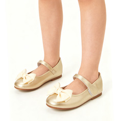 Mädchen Flache Schuhe Blumenmädchen Schuhe Freizeit Party Mary Jane Schleife Kunstleder Runde Schuhspitze Flach Schuhe 