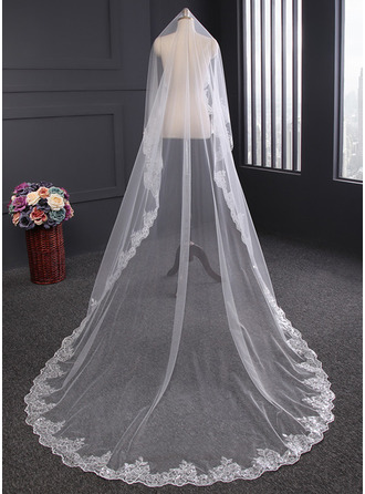 Lace Edge Single Tier Mantilla Cathedral Length 118" Wedding Veils