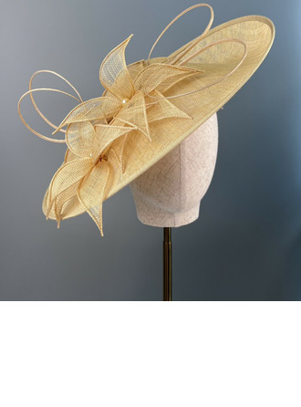 Mujer flores sinamay el derby de kentucky hatinadores con diadema