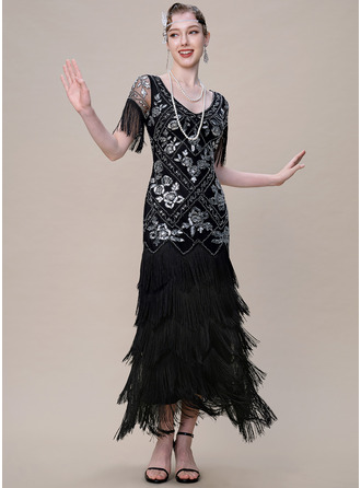 Multi-Layered Fringe Beaded 1920s Flapper Dresses