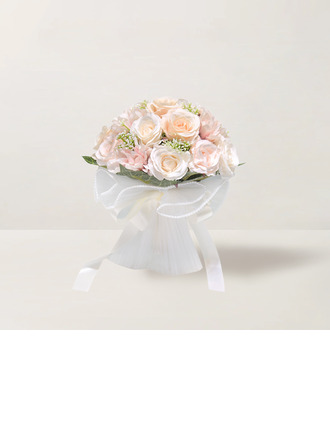 Artificiel fleurs de mariage forme du bouquet fleur en soie rosiers bouquets de demoiselle d'honneur 