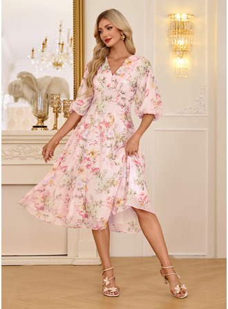Chiffon midi vestido