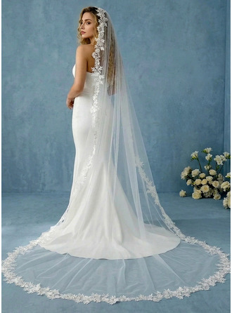 Lace Cut Edge Single Tier Mantilla Cathedral Length 118" Wedding Veils