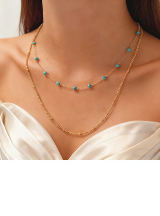 Stapelung Perlen Schicht Halskette 
