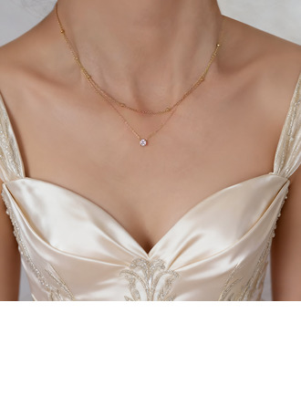 Stapelung Strass Schicht Halskette 