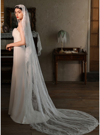 Cut Edge Single Tier Bridal Chapel Length 91" Mantilla Wedding Veils 