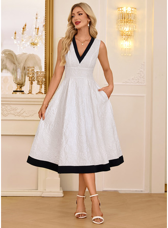 Preto e branco midi vestido