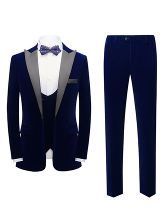 Solid Color 3 Piece Single Breasted Men's Prom Tuxedo Suit 
