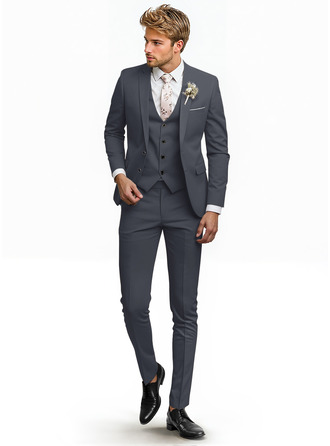 3 Piece Solid Color Men's Wedding Suit 