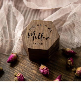 Personalized Attractive Classic Wooden Ring Holder (Sold in a single piece) 