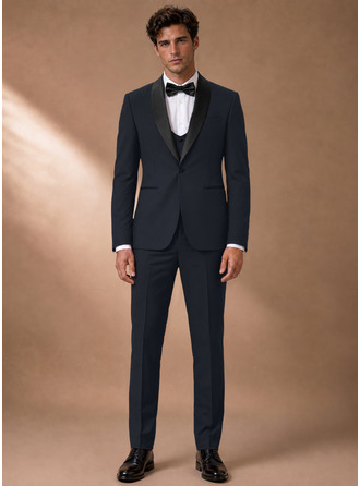 Wrinkle Resistant Stretch Men's Wedding Tuxedos 3 Piece