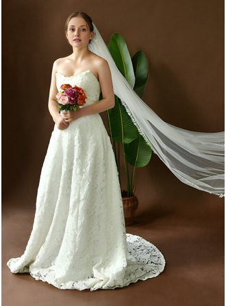 Blatt Schnittkante Einstufig Hochzeit Kapellenschleier 200 cm Brautschleier 