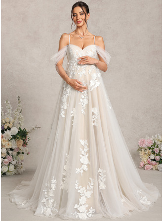 Vestido premamá línea a multiposición con escote corazón de encaje