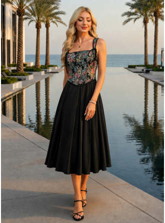 Jacquard midi vestido