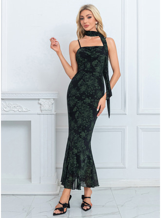 Vestido midi con estampado floral de elastano