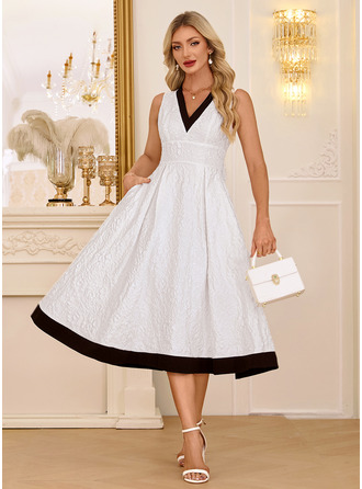 Black and White Midi Dress