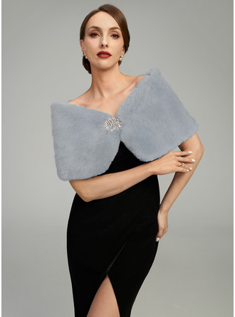 Faux fur mouwloos bruidsmeisje speciale gelegenheden huwelijk avond cocktail sjaal 