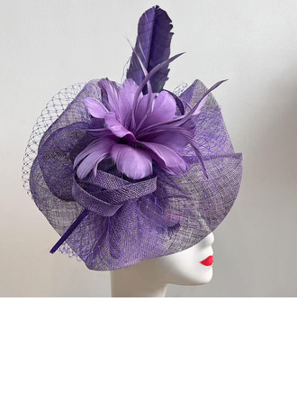 Mujer clásico plumas flores sinamay cóctel el derby de kentucky fascinadores con diadema 