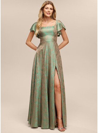 Square Short Sleeve Jacquard Dress