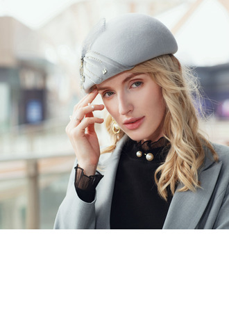 Béret chapeau femmes ancien hiver nœud papillon coton mariage cocktail 