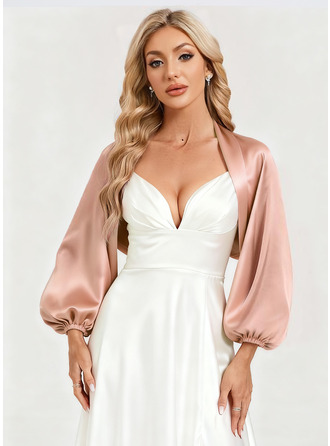 Mat satijn effen kleur 3/4 mouwen wedding gast wrap