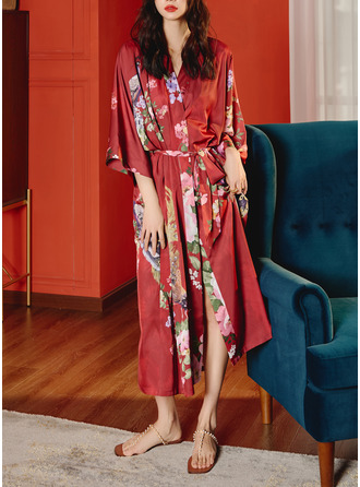 Tea-Length Floral Robe 