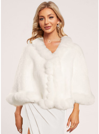 ウール 結婚式 フォーマル ブライダル 結婚式のゲスト ジャケット/ラップ ケープ 