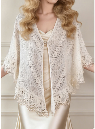 Koronka Dzianina Bez Rękawów Boho Ślub Szale