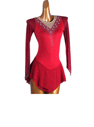 Women's Figure Skating Dresses Rhinestone Competition Dress