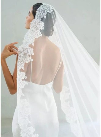 Lace Edge Single Tier Mantilla Cathedral Length 118" Wedding Veils