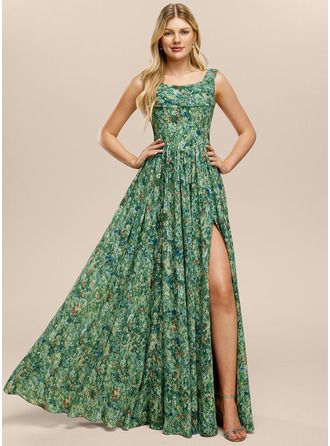 Square Sleeveless Floral Print Dress