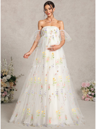Vestido premamá línea a multiposición con sin tirantes de encaje