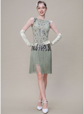 Floral Beaded 1920s Flapper Dresses