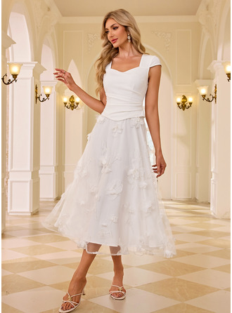 Flores 3d renda midi vestido