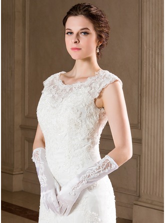 Elastic Satin Elbow Length Party/Fashion Gloves 