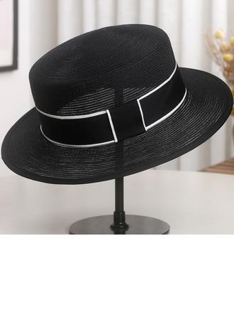 Unisex Flat Brim Band Polyester Holiday Boater