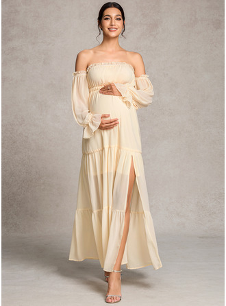 Kjole med A-linje Off-shoulder Gulvlængde Graviditetskjoler 