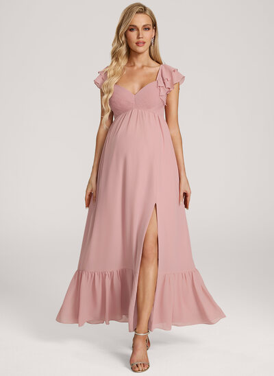 A-line Sweetheart Ruffle Chiffon Maternity Dress