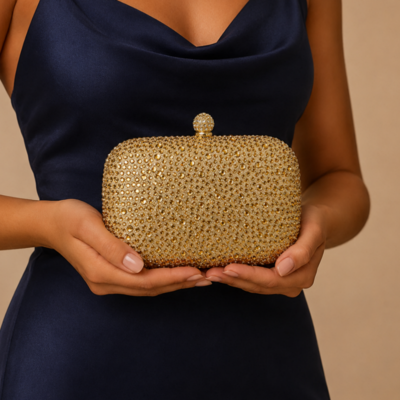 Wedding Acrylic Clutch Bags in Gold