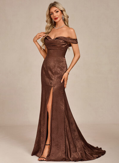 Off the Shoulder Jacquard Maxi Dress