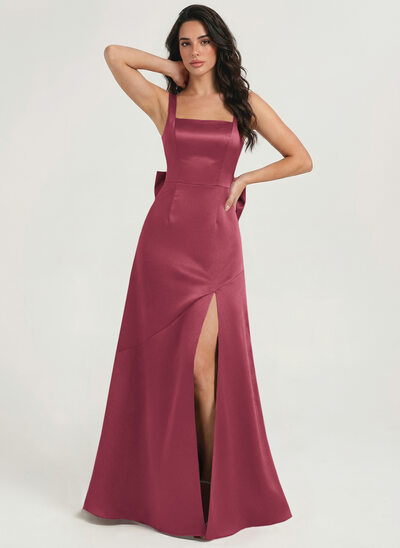 A-line Square Satin Dress