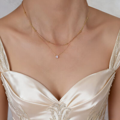 Empilhamento strass colar de camada 