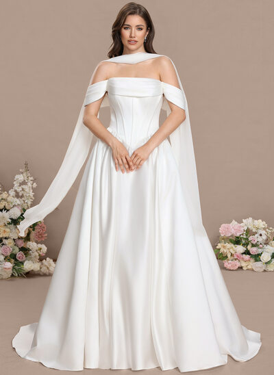 Ball-Gown/Princess Off the Shoulder Strapless Convertible Chiffon Dress