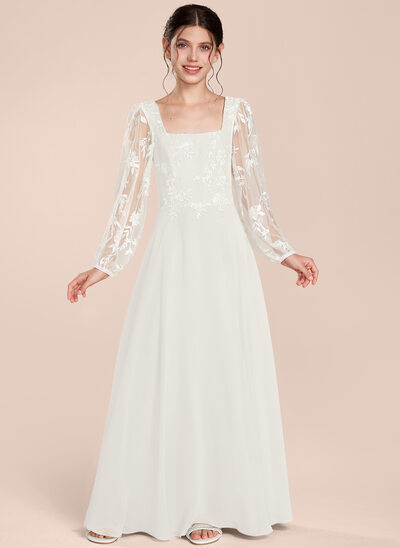 Aラインワンピース シフォン ドレス