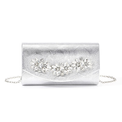 Beading Party PU Clutch Bags in Black Silver White 