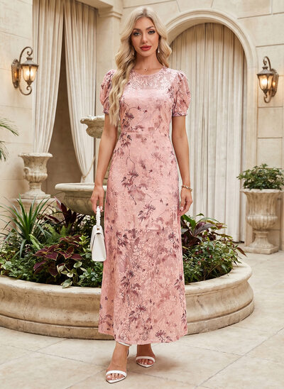 Vestido maxi con jacquard de terciopelo