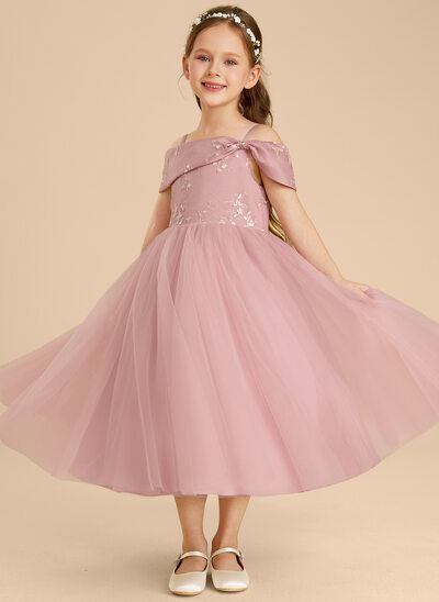 A-line 3D Floral Tulle Dress