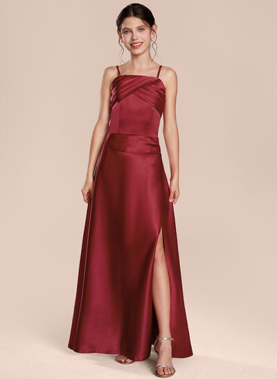 Sheath/Column Pleated Satin Dress