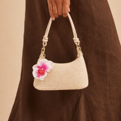 Braided Casual Polyester Evening Bags in Beige