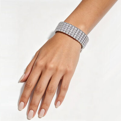 Cinque righe strass braccialetti matrimonio